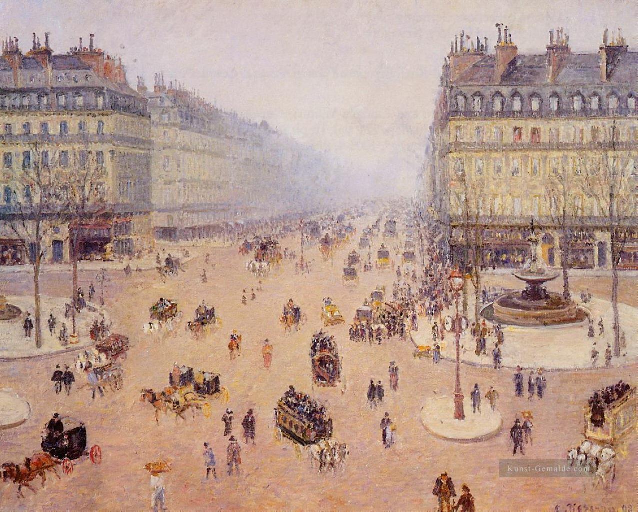 avenue de l Oper place du thretre francais nebligen Wetter 1898 Camille Pissarro Ölgemälde